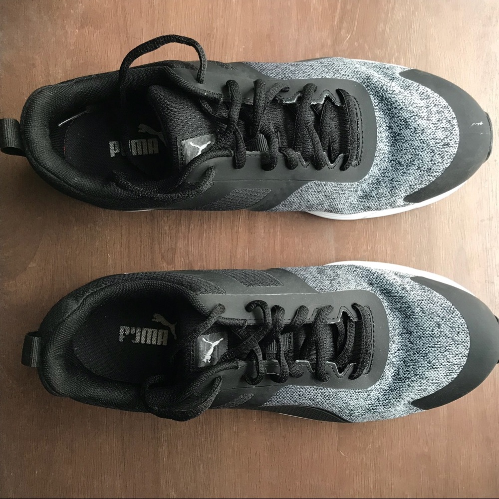 Black and Gray Puma Sneakers